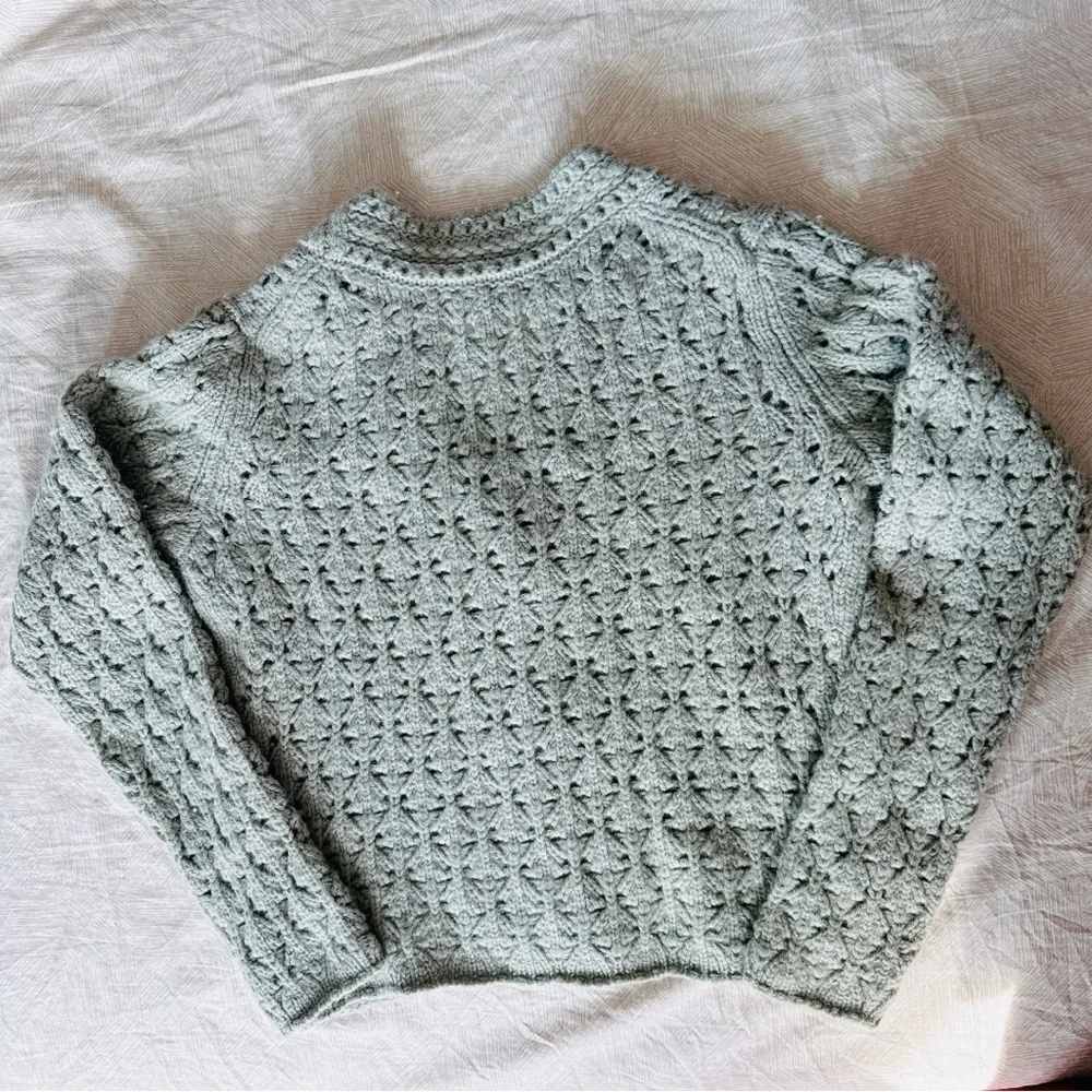 NWT Vince Cashmere Crochet Cardigan in Artichoke